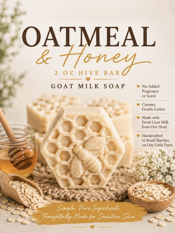 Oatmeal & Honey Goat Milk Soap 2 oz Hive Bar
