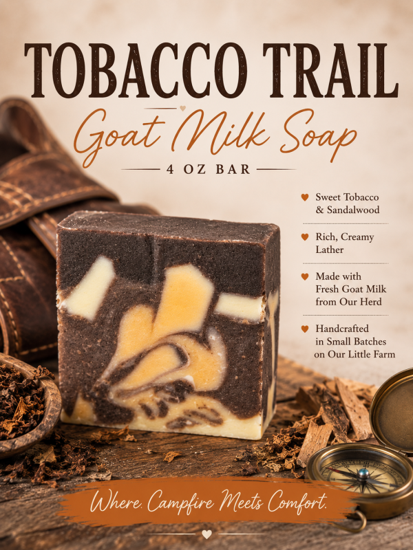 Tobacco Trail Goat Milk Soap 4 oz Bar