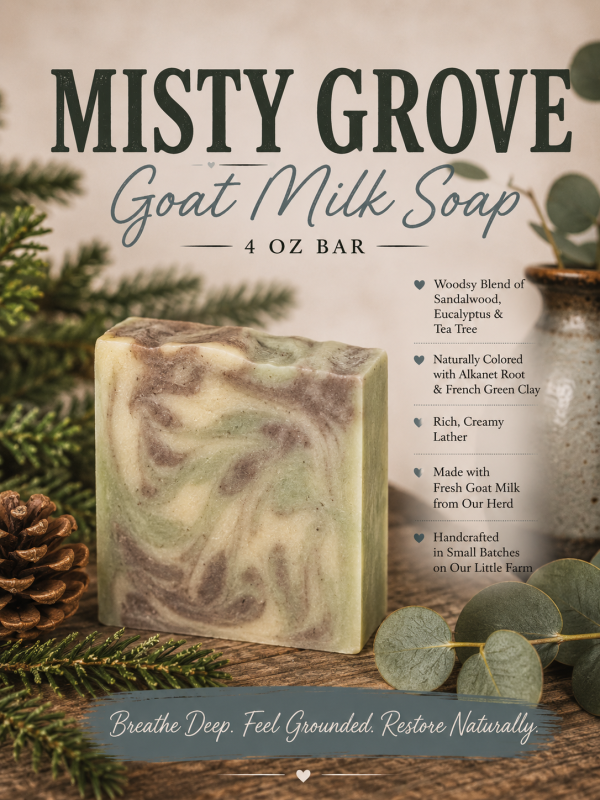 Misty Grove Goat Milk Soap 4 oz Bar