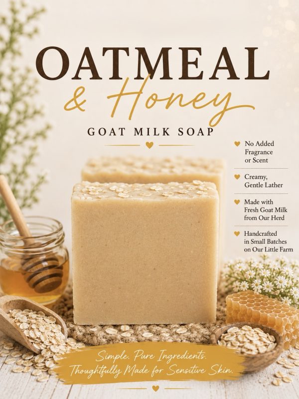 Oatmeal & Honey Goat Milk Soap 4 oz Bar