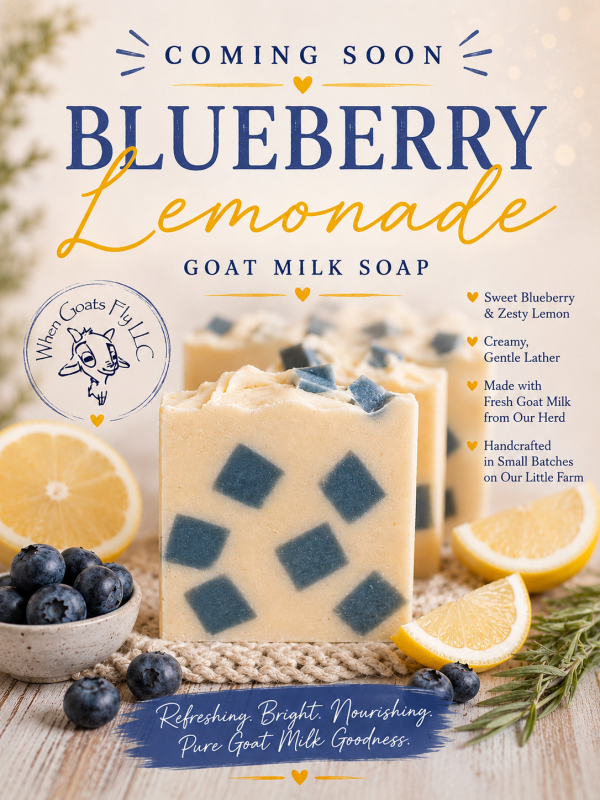 Blueberry Lemonade Goat Milk Soap 4 oz Bar
