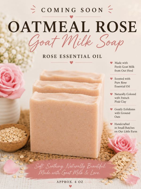 Oatmeal Rose Goat Milk Soap 4 oz